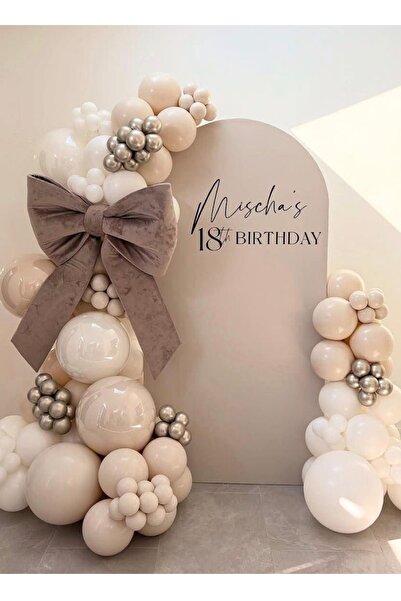 Çemrek Süs Parti Retro White Fındık White Krom Balon Zinciri Seti 103 lü Jumb...