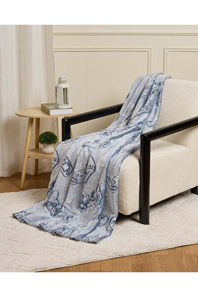 REDTAG Grey Gaming Glow In Dark Printed Kids Blanket