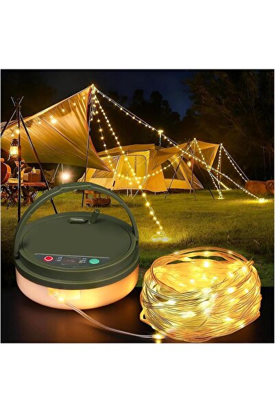 TAPIT أضواء سلسلة للتخييم، أضواء خارجية تعمل بالطاقة الشمسية/قابلة لإعادة الش...