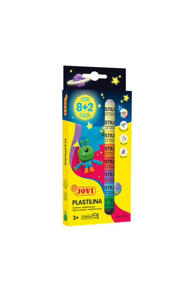 Jovi 90/10G 15 Gr Kurumayan Oyun Hamuru 8 Asorti Renk + 2 Florasan Renk