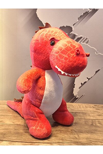 halley pof peluş oyuncak fabrikası DİNAZOR ATEŞ PEMBESİ 30cM