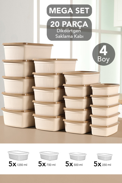 Meleni Home Set de cu dungi recipiente de depozitare dreptunghiulare - Recipi...