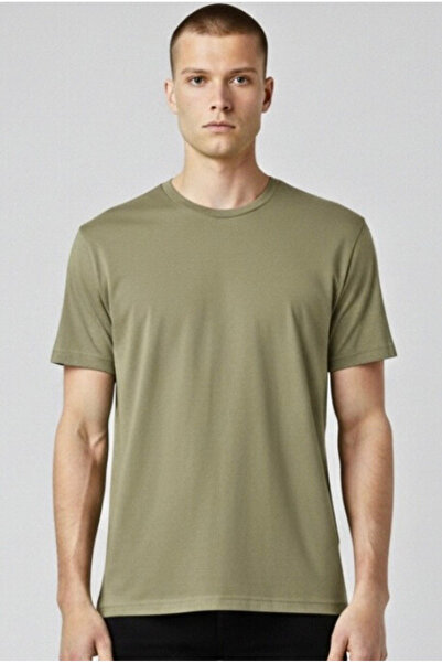 LTC Jeans Men's Khaki Regular Fit Soft Texture Basic Modal Combed Cotton T-Shirt