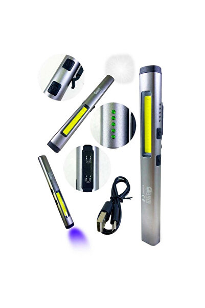 eco port Arm 550 Lümen Ultraviyoleli Özellikli Miknatıslı Şarjlı Tamirci Feneri