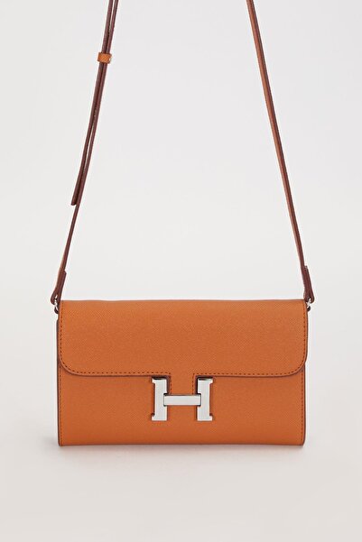 Levidor Coffee-Colored Shoulder Bag with Edge Stitching Detail