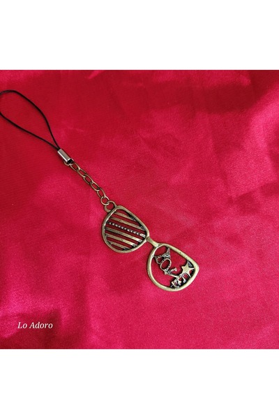 LO ADORO Phone Charm Heart Butterfly Cat Yoga Woman Phone Lanyard Strap Keych...