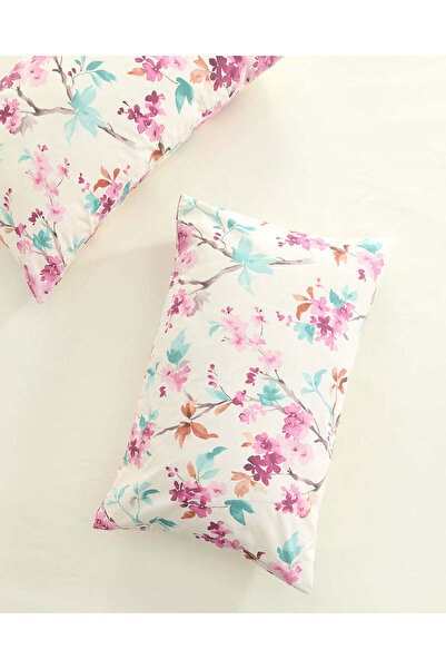 REDTAG Beige Floral Printed Pillowcase (2 Piece)