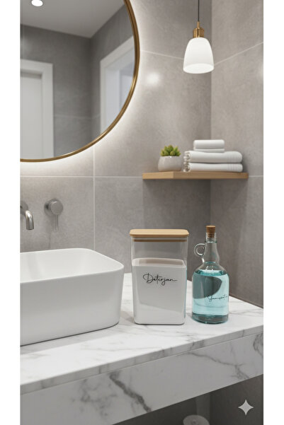 Dia Detergent Jar with Wooden Lid 2900 ml & Softener Bottle with Cork Lid 100...