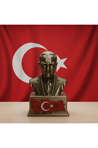 Riva Self Atatürk Masaüstü Biblo Figür - Türkiye Haritası Kabartmalı Kaideli ...