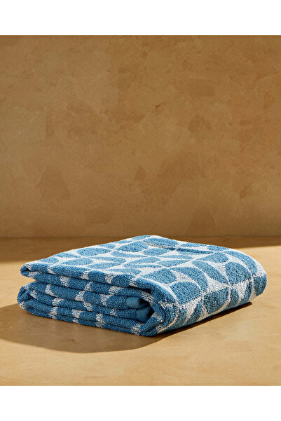 REDTAG Blue Abstract Print Bath Towel