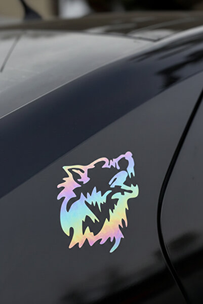 Banxtre Motosiklet-Araba ve Laptop için Uluyan Kurt Sticker Etiket (1 Adet)