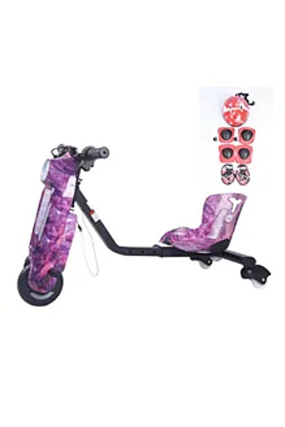 Fun Moment سكوتر دريفت صغير مع مجموعة معدات الحماية - بنفسجي