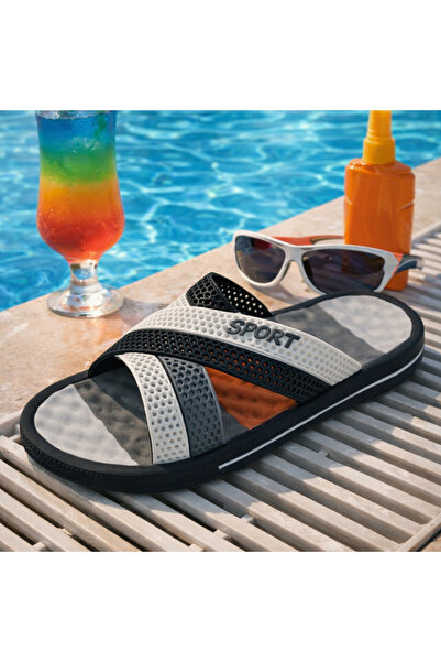 Calx Men's Massage Sole Beach Pool Slippers