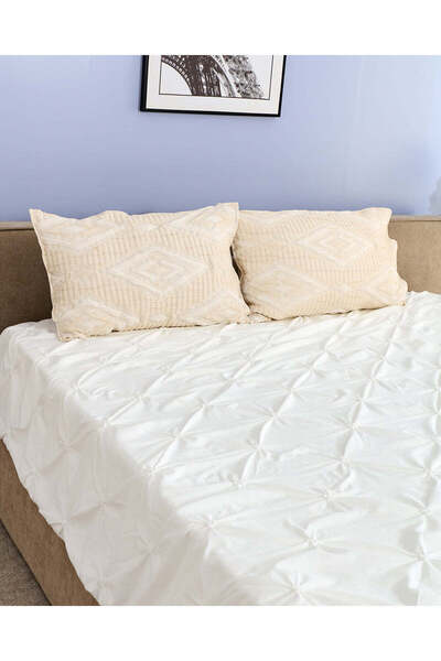 REDTAG Ivory Jacquard Pillowcase Sham (2 Piece)