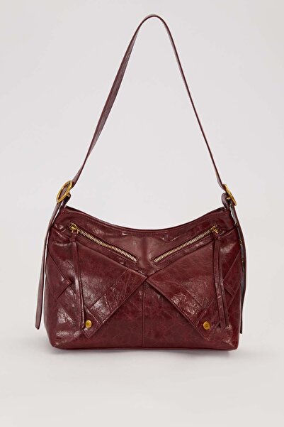 Levidor Red Crossbody Bag with Zipper Detail