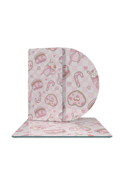 Decovetro Glass Presentation Serving Plate 3-Piece Mixed Set Love Series Suga...