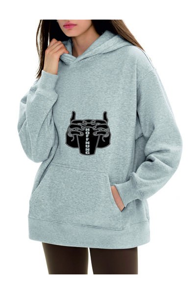 HOFFNUNG Unisex Cotton Oversize "2 Cups Hoffnung" Printed Hooded Collar Comfo...