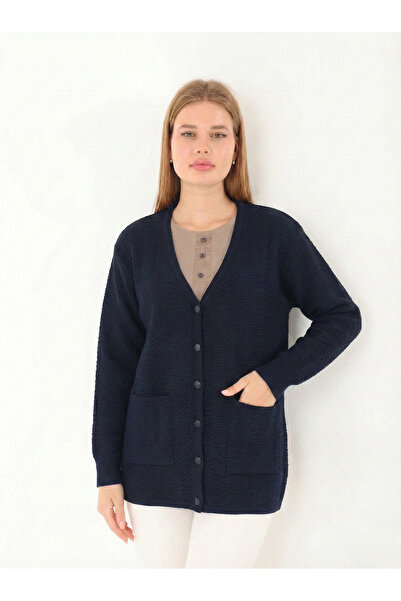 Lanze Mother Buttons Full Knit Large Size Knitwear Cardigan 1606