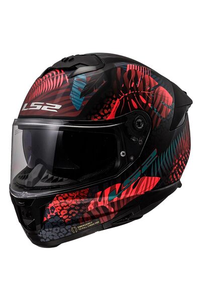 LS2 STREAM2 MATT BLACK PINK BLUE FULL FACE MOTOSİKLET KASKI ECE 22.06 ve DOT