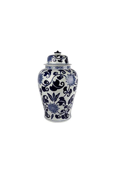 Mikasa Moor Blue Blanc Kapaklı Küp 38x60cm