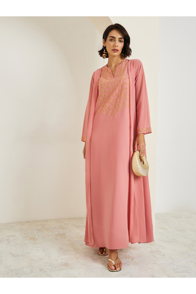 Amirah By Styli Women Crystal Embellished Jalabiya