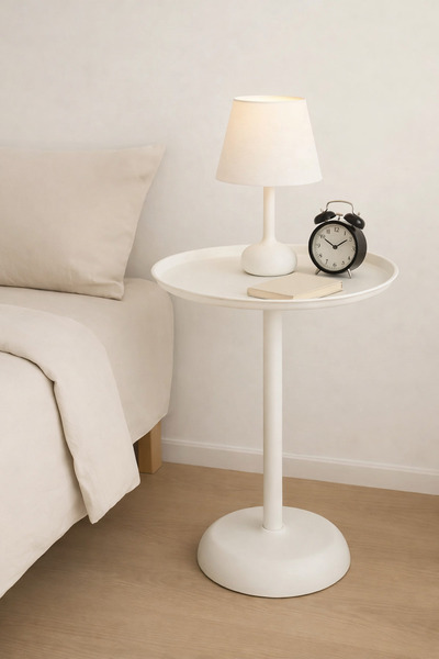 N.zone Round side table with a stable metal base – elegant design for living ...