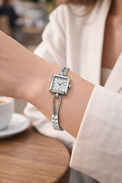 Boris Accessory Women's Silver&Gold Color Square Case Roman Numeral Bracelet ...