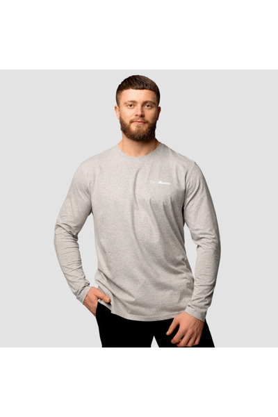 GymBeam Tricou bărbătesc simplu cu mânecă lungă, gri