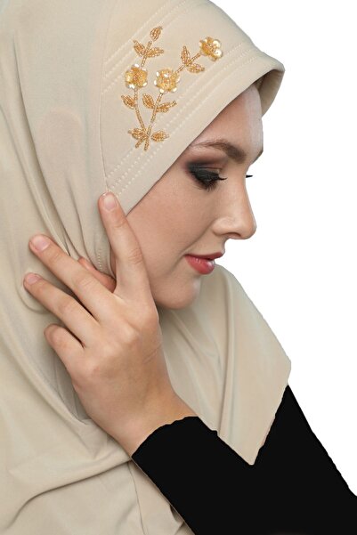 elysianfidan Τακματική Πέτρινη Χειροποίητη Χάντρες Κεντημένη Μπεζ Έτοιμο τουρ...