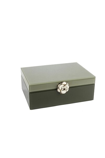 Mikasa Moor Green Glass Floral Decoration Box 25X20X10Cm