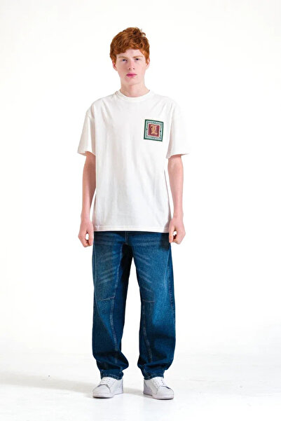 LOCO LOCO Ανδρικό μπλουζάκι 8238 με μοτίβο LCCL από μονό ζέρσεϊ