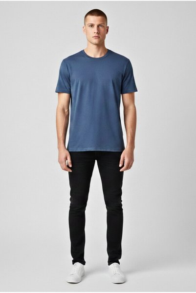 LTC Jeans Men's Mint Regular Fit Soft Texture Basic Modal Combed Cotton T-Shirt