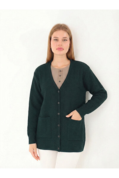 Lanze Mother Buttons Full Knit Large Size Knitwear Cardigan 1606