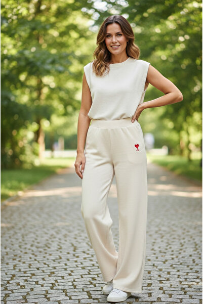 YusGos Women's Wide Leg High Waist Soft Textured Elastic Waist Lycra Knitwear...