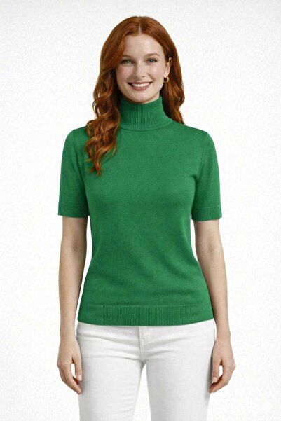 Neden Tekstil Half Fisherman Short Sleeve Knitwear Blouse