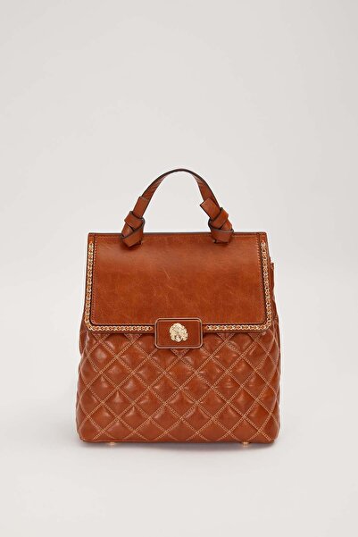 Levidor Camel Quilted Model Backpack
