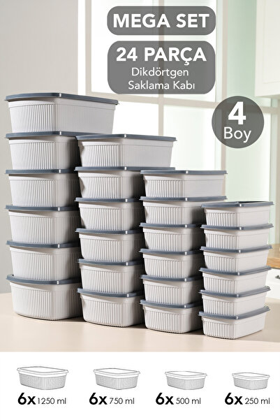 Meleni Home Set de cu dungi recipiente de depozitare dreptunghiulare - Recipi...