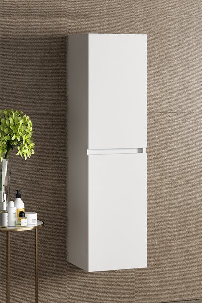 ÖZCEDEN Yıldız 35*130 cm Beyaz MDF Asma Banyo Boy Dolabı