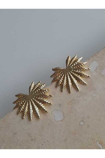 8atelier حلق ذهبي على شكل مروحة