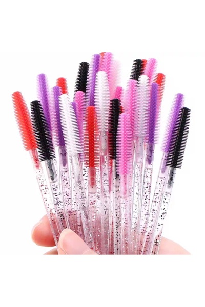 Beauty Box 20kom Sa šljokicama roze silikonske četkice za trepavice – jednokr...