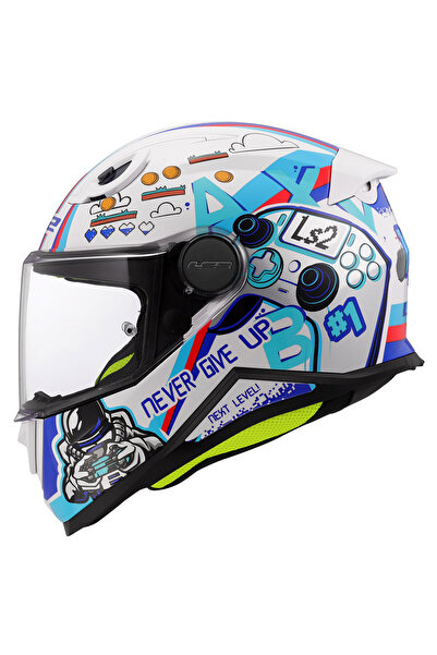 LS2 KID NEXT LEVEL BEYAZ ÇOCUK FULL FACE MOTOSİKLET KASKI ECE 22.06 ve DOT