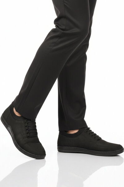 AYAKMOD Black Nubuck Genuine Leather Gel Sole Anatomical Men's Casual Shoes 4...