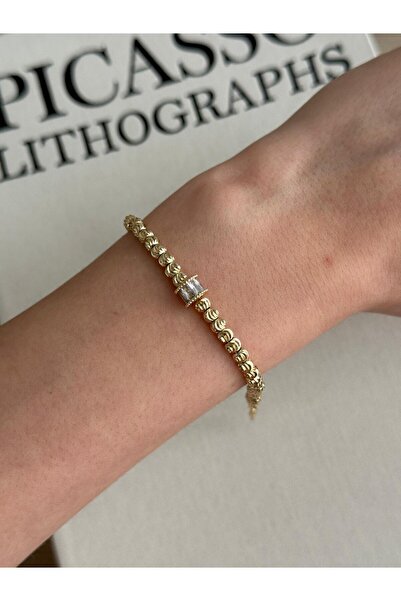 İREM YILDIZ Çelik 14K Kuyumcu Model Gold Şık Tasarımlı Bileklik