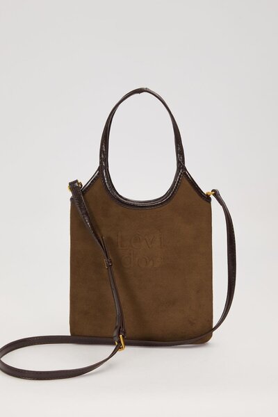 Levidor Green Leather Handbag with Strap Detail
