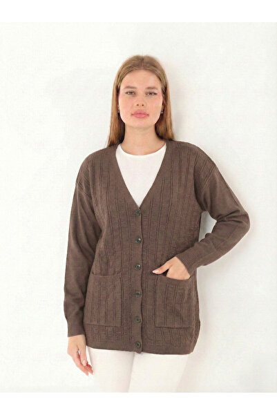 Lanze Mother's Buttoned Full Knit Knitwear Cardigan 04