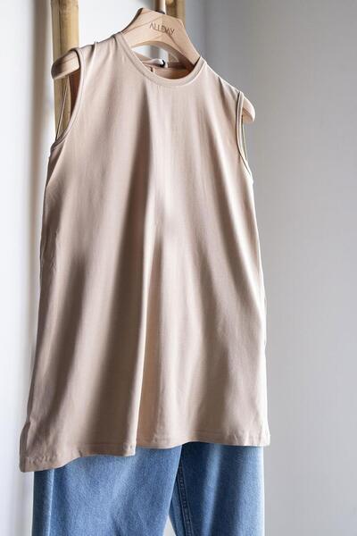 ALLDAY Ten-Crew Neck Sleeveless Cotton T-Shirt