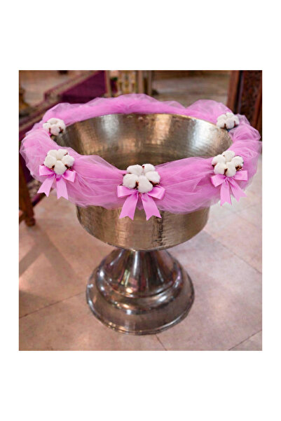 Recostore Τούλι για βάπτιση, ροζ με λευκά λουλούδια από βαμβάκι, 3M, Recostor...