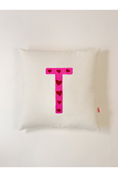 Galia Tasarım Valentine's Day Special Letter t Heart Decorative Pillowcase