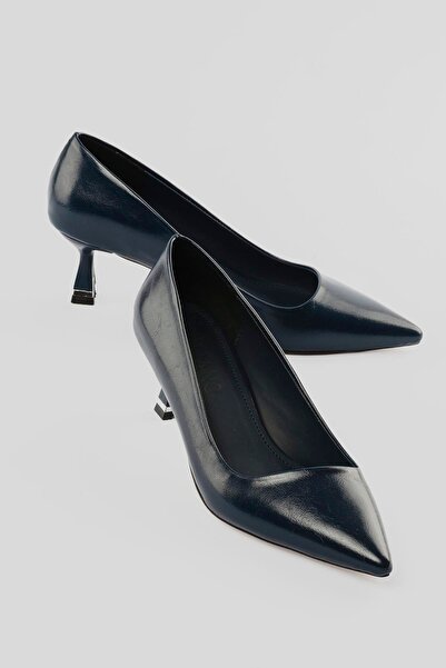 Mubiano Women's Stiletto Pointed Toe Heeled Shoes Luma Navy Blue