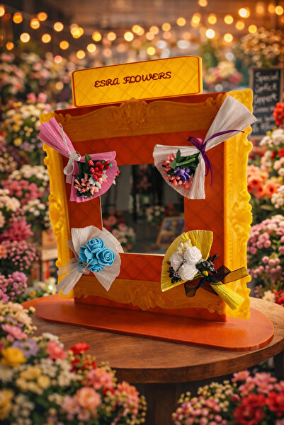 EBTOYS KİŞİYE ÖZEL HOT FLOWERS ÇİÇEK AYNALI MODEL 4lü ÇİÇEK Sevgililer Günü H...